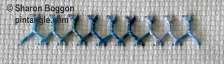 Breton stitch spaced widely sample
