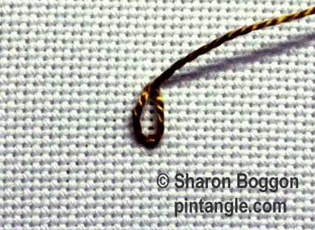 how to work Woven detached chain stitch
