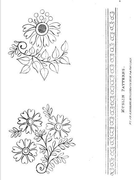 free embroidery pattern from R. Ackermann's Repository of Fashions