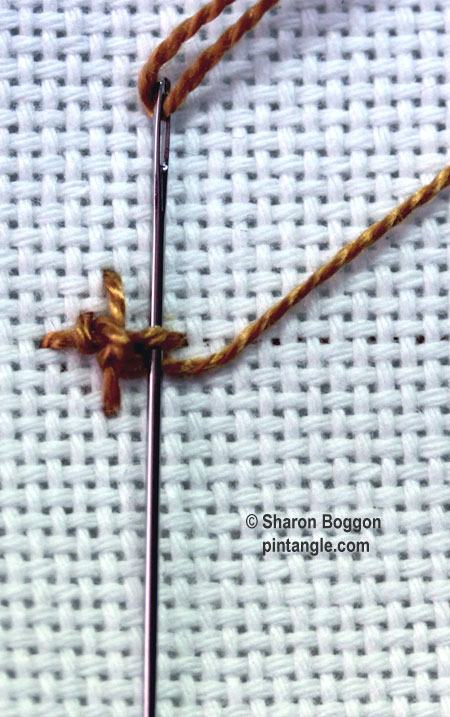 Raised cross stitch flower