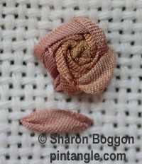 Raised cross stitch flower sample 3