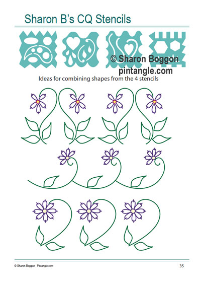 patterns created using Sharon B's CQ Stencils