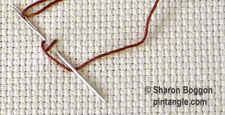 Chained Cross stitch step 2