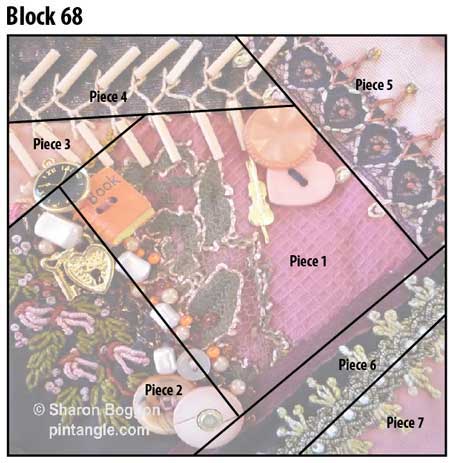 Crazy quilt block 68  diagram