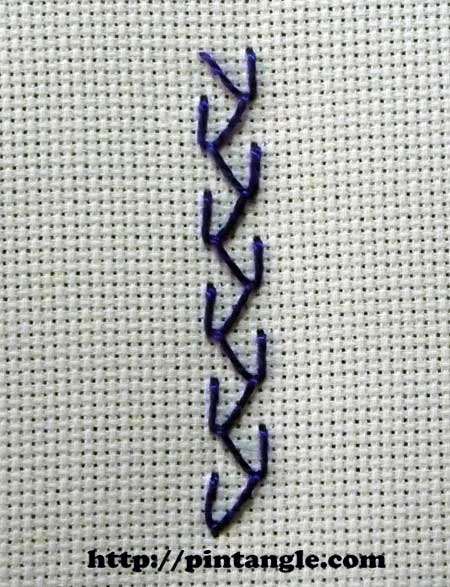 Straight Sided Feather stitch 4