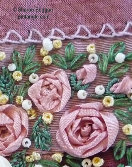 Crazy quilt seam embellishment detail