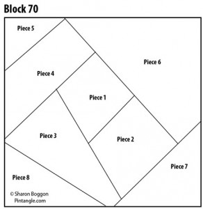 Crazy quilt block 70 free pattern - Pintangle