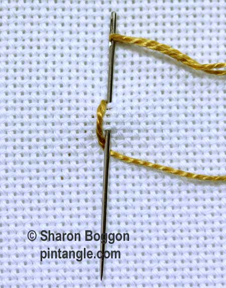 Linked Chain stitch step 1