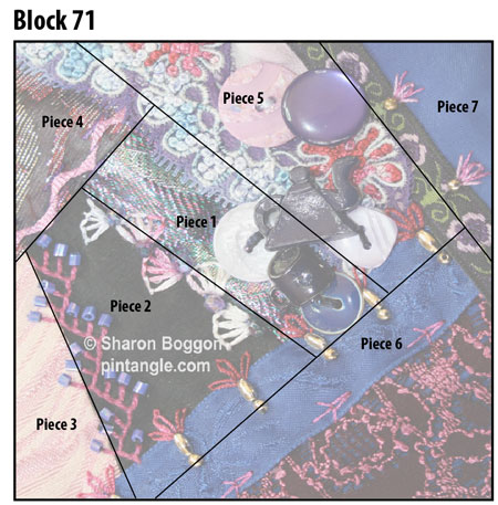 crazy quilt block 71 diagram