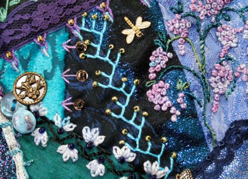 Crazy Quilt Block 72 in the I Dropped the Button Box Quilt