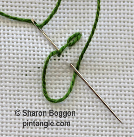 Feathered chain stitch step4