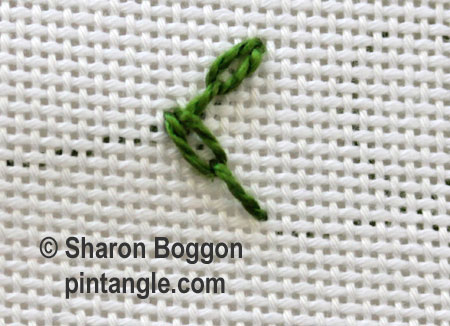 Feathered chain stitch step 5