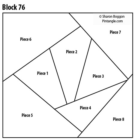 Crazy quilt Block 76 free pattern