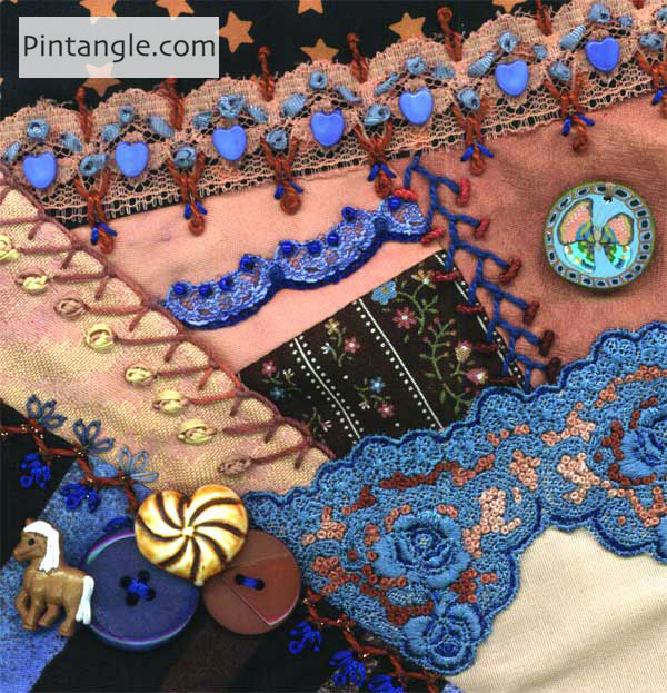 Crazy quilt block 77 on I dropped the button box