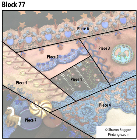 Crazy quilt block 77 diagram