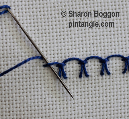 Interlaced Up and down buttonhole 6