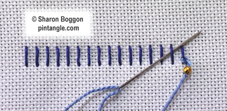 Beaded Lock stitch step 1