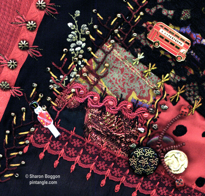 Crazy Quilt Block 80 in the I Dropped the Button Box Quilt