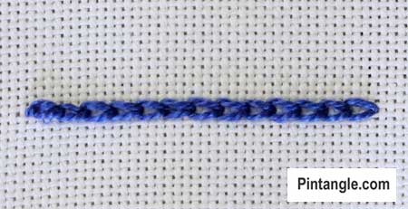 Whipped chain stitch step 1
