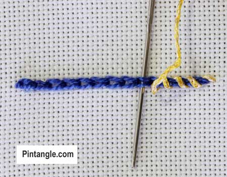 Whipped chain stitch step 2