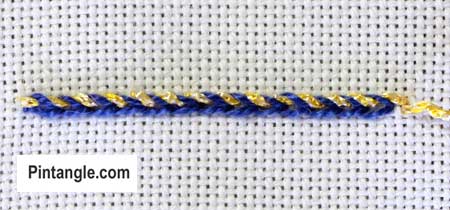 Double Whipped Chain stitch step 2