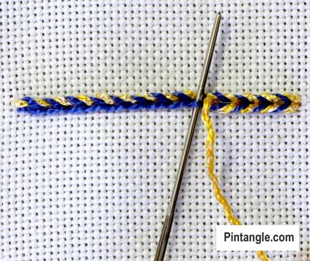 Double Whipped Chain stitch step 3