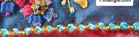 Beaded Oyster stitch sample