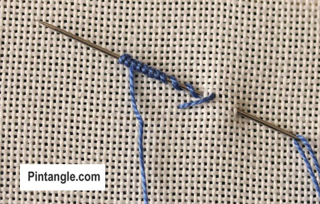 Vandyke bullion stitch step 2