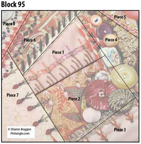 Crazy Quilt Block 95 diagram