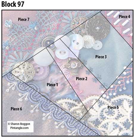 Crazy Quilt Block 97 diagram