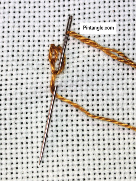 Alternating Double Chain Stitch step by step 3