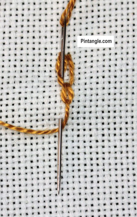 Alternating Double Chain Stitch step by step 4