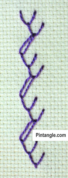 Feather and Chain stitch tutorial step 6