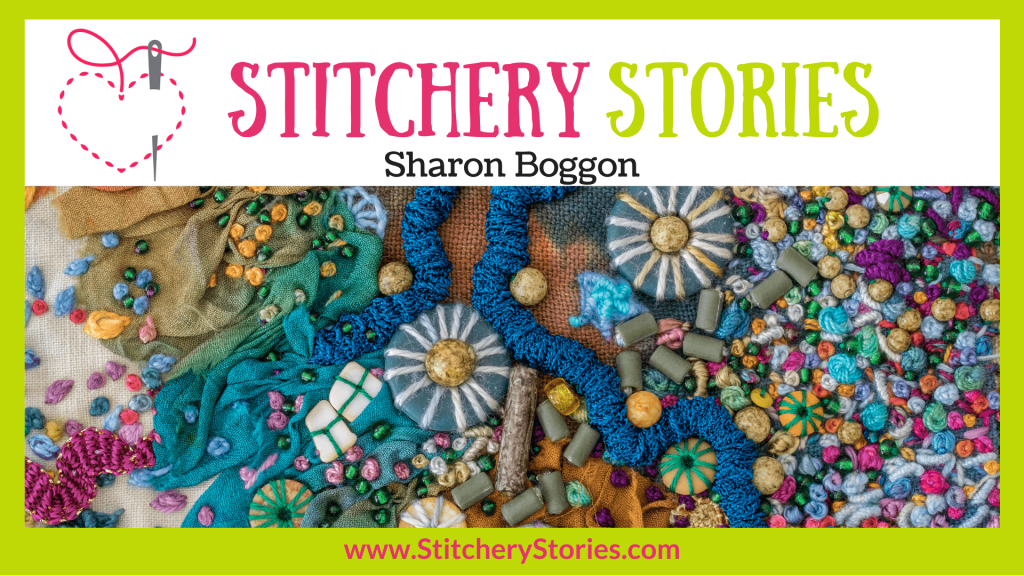 interviewed on the podcast Stitchery Stories graphic