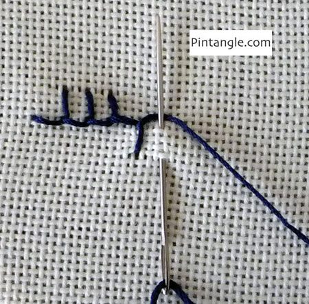 Alternating buttonhole stitch step 2