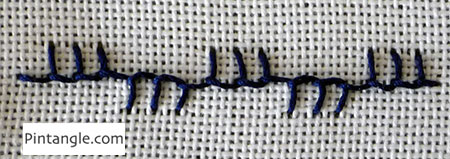 Alternating buttonhole stitch step 3