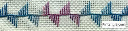 Alternating buttonhole stitch sample