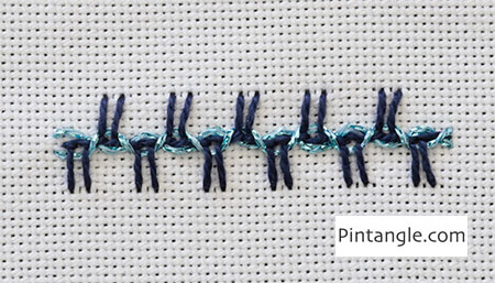 Threaded Alternating Buttonhole Stitch