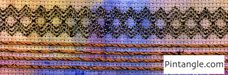 Whipped back stitch sample