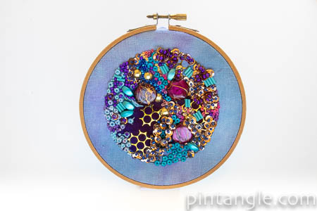 Bead embroidery hoop art 