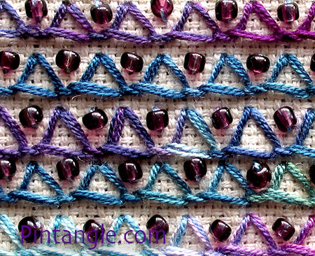 Closed Buttonhole stitch worked row upon row
