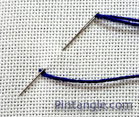 Photo of Closed Buttonhole stitch step 1
