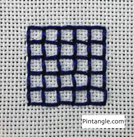 Diagonal Straight and Back Stitch sample
