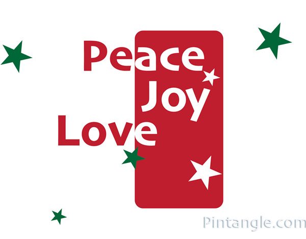 Peace Love Joy design in colour