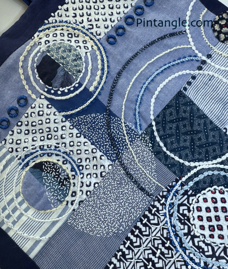 Blue tote bag detail 3
