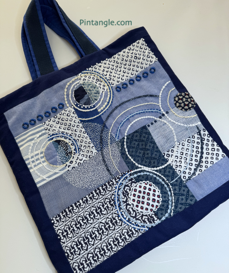 Blue tote bag side 2