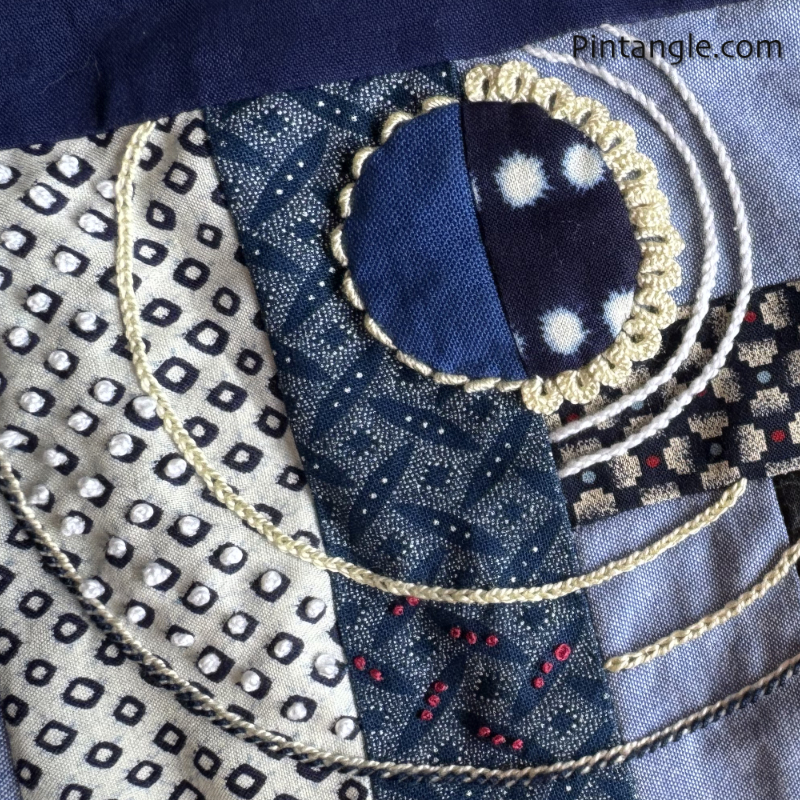 photo of Reverse chain stitch used on a bag 