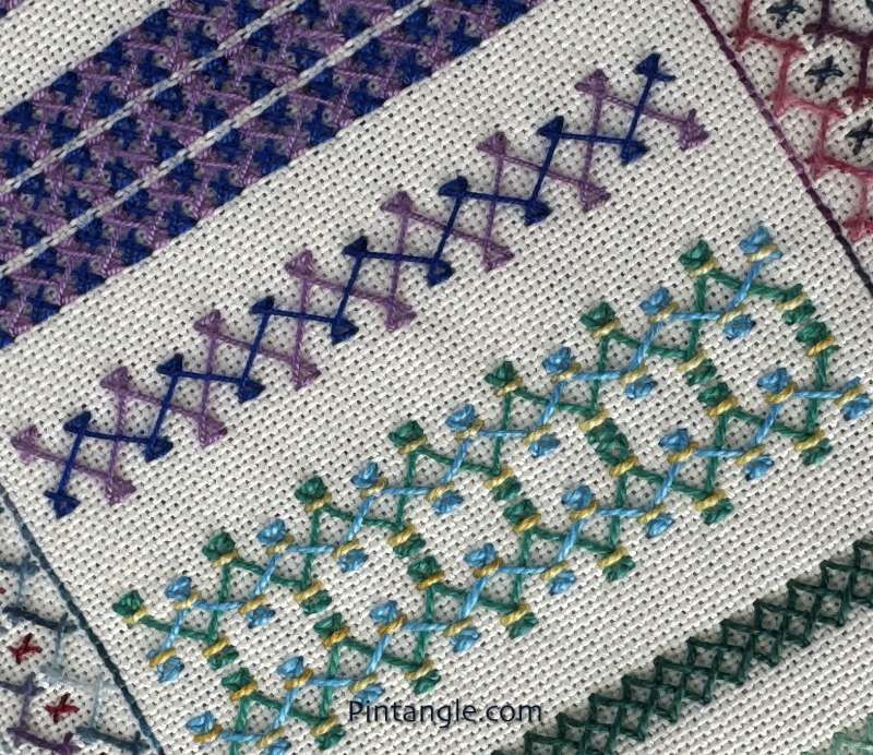 Adapting stitches back stitched herringbone patttern