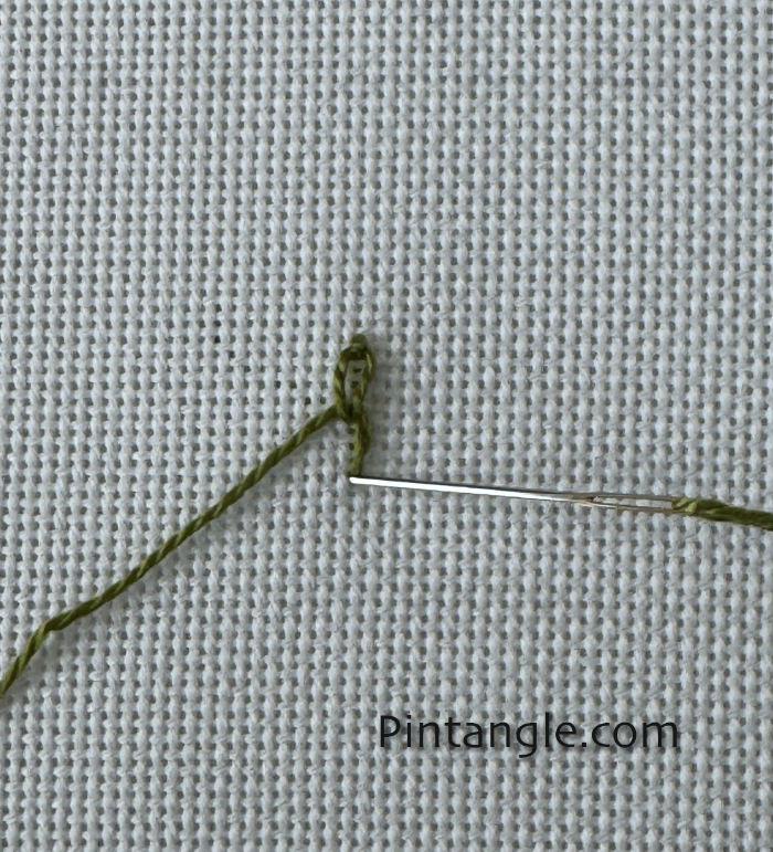 Reverse chain stitch step 4