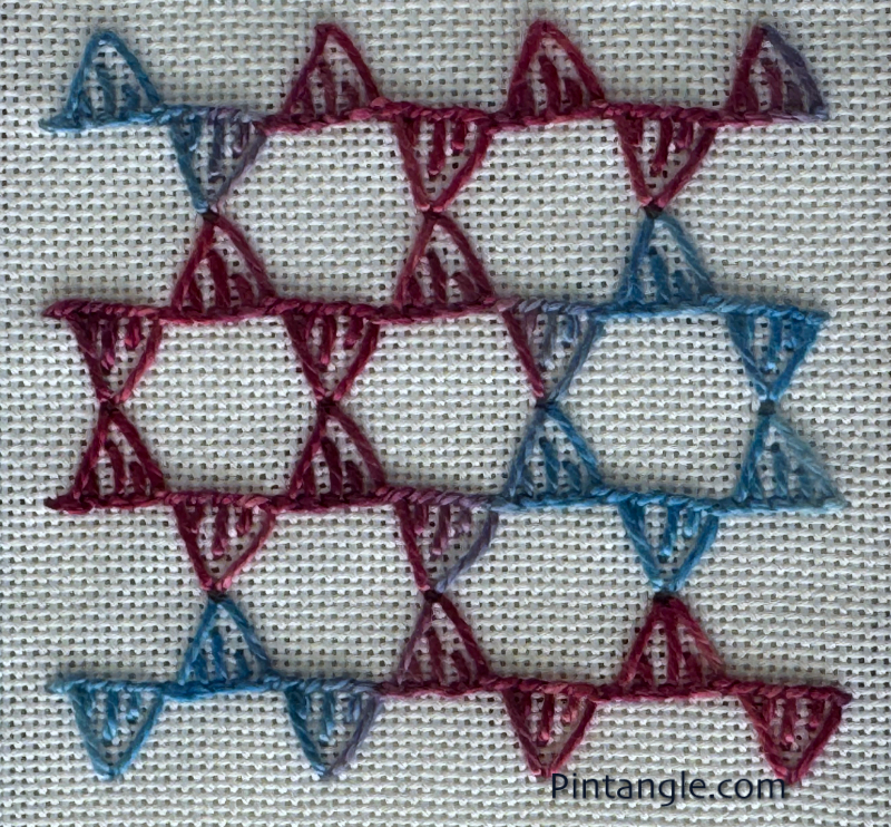 Closed Buttonhole stitches arranged in a pattern